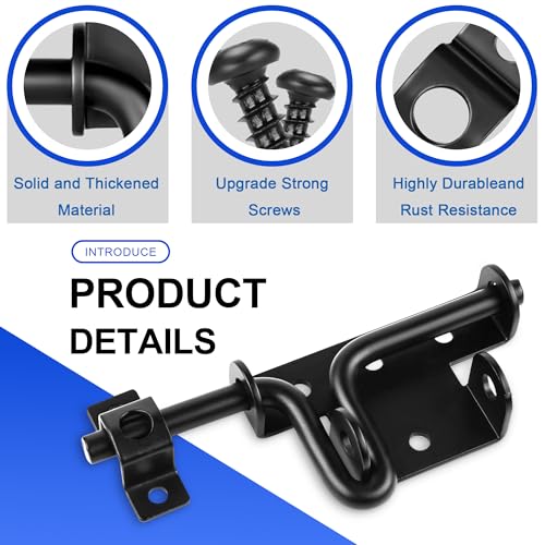 Slide Bolt Gate Latch, 4 Pack Heavy Duty Slide Latches - size: 4 Pack