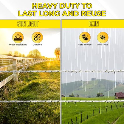 40X Conductivity Than Steel Tinned Copper Electric Fence Wire, 1/4inX1000FT | Thick & Highly Conductive Tinned Copper Strands, Ideal for Temporary Pastures and Equine Containment Livestock