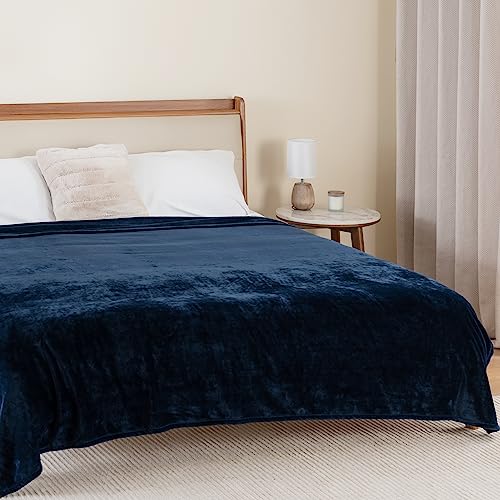 Berkshire Blanket Classic VelvetLoft® Solid Bed Blanket Twin Size, Lightweight Soft Fuzzy Plush Blanket for Bed and Couch, Dress Blues, 60x92 Inches - color: Dress Blues, size: Twin/Twin XL