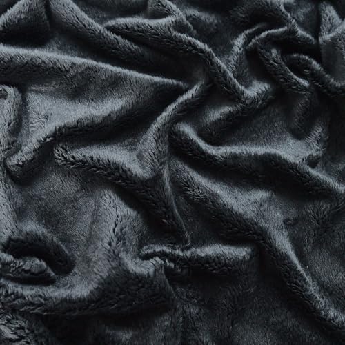 Surf turtle Black Super Soft Minky Fabric by The Yard, 36"x60" - color: Black