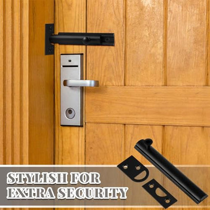 Lothee 4" 4 Pcs Brass Surface Bolt Door Latch, Matte Black - color: Matte Black, size: 4 Inch
