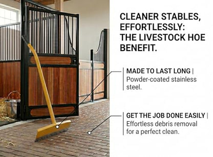 FarmTek Livestock Hoe w/Blade - 60 Inch Handle (Stainless Steel)