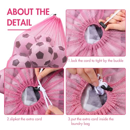 Berlune 30 Pack Large Mesh Laundry Bags - color: Pink