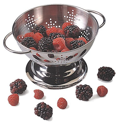 RSVP International Endurance Kitchen Collection Colander Strainer, Mini, Pierced Stainless Steel - size: Mini