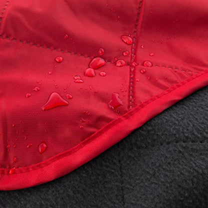 DOWN UNDER OUTDOORS Waterproof 350 GSM Fleece or Sherpa Stadium Blanket - color: Red