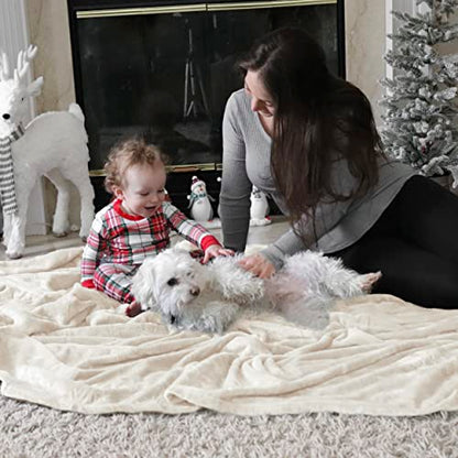 Bedsure Fleece Blankets King Size Cream - Bed Blanket Soft Lightweight Plush Cozy Fuzzy Luxury Microfiber, 108x90 inches - color: 01 - Cream, size: King (108" x 90")