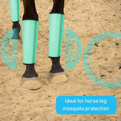 Jexine 8 Pcs Mesh Fly Boots for Horse - color: Green, Sky Blue