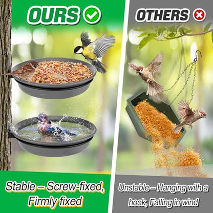 Alphatool Fence Bird Feeders Tray, 8.3'' Dia., Grey, 2 Pcs - color: Gray, size: 2pcs