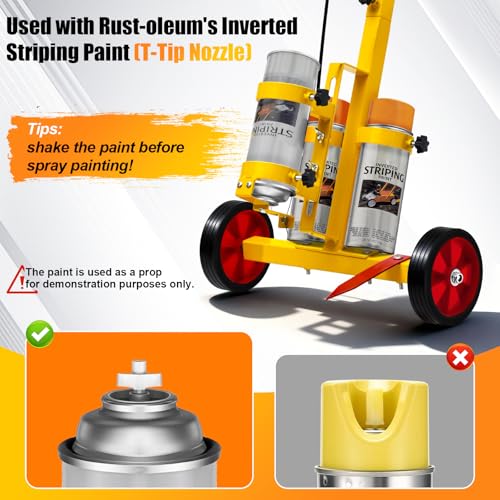 Striping Line Painting Wand, Parking Lot Striping Marking Machine, Paint Sprayer Wand for Ground Stripe, Sports Field & Parking Lot Marking, Compatible with Inverted Striping Paint T-Tip Nozzle