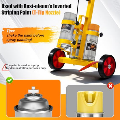 Striping Line Painting Wand, Parking Lot Striping Marking Machine, Paint Sprayer Wand for Ground Stripe, Sports Field & Parking Lot Marking, Compatible with Inverted Striping Paint T-Tip Nozzle