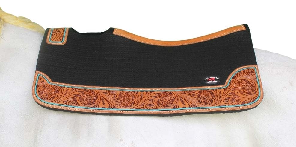 Horse 32"x30" Western Contoured Wool Felt Therapeutic Saddle Pad 39254