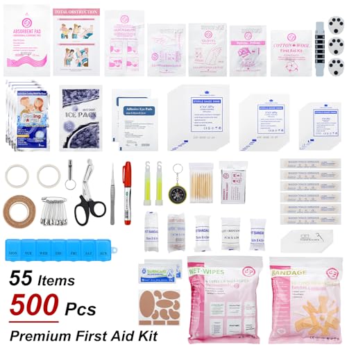 Gevoke Professional 500 Piece Emergency First Aid Kit for Home, Car | Large Complete Medical Kit for Travel, Camping, Truck, Hiking, Sports, Office, Vehicle & Outdoor Emergencies