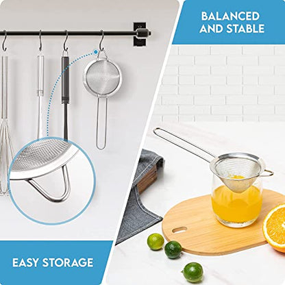 Fine Mesh Strainer - 3.3 Inch Conical Sieve - Tea Strainers for Loose Tea, Coffee Strainer, Food Strainer, Juice Strainer, and Much More!