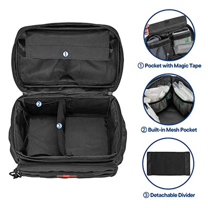 Damero Small Medicine Storage Bag Empty, Family First Aid Box with Divider | Emergency Trauma Kit Organizer Bag First Aid Bag, Multi-Pockets for Medical Supplies, for Hiking, Camping and Home, Bag Only