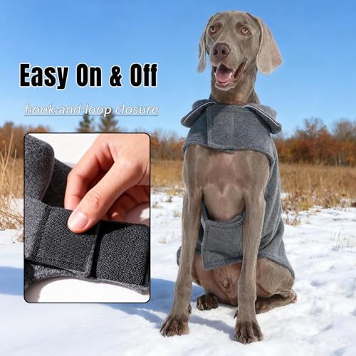 DENTRUN Reversible Dog Winter Coat, Windproof Polar Fleece Reflective Vest - color: Grey, size: X-Small