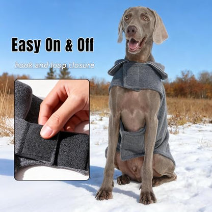 DENTRUN Reversible Dog Winter Coat, Windproof Polar Fleece Reflective Vest - color: Grey, size: X-Small