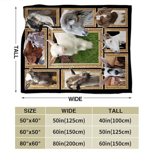 Goat Blanket Ultra Soft Cozy Sheep Throw Blanket Fleece Fuzzy Plush Bedding Goat Sheep Lovers Gifts for Women Girls Kids Adults 80"x60" - color: Goat, size: 80"x60"