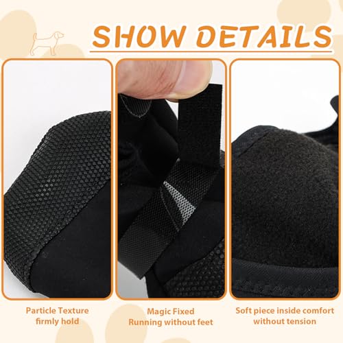Dog Paw Wound Recovery Boot, Breathable Dog Bootie for Injured Paw, Anti-Slip Dog Shoe with Self-Adhesive Strap, Protector for Outdoor Walking & Keep Dogs from Licking Wounds (L) - size: L