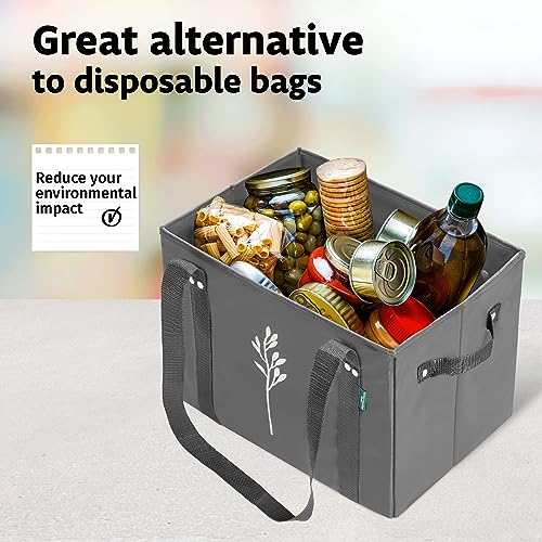 Green Bulldog Reusable Grocery Bags, Tote Bag For Shopping, Grey, 3 Pack - color: Gray | 3pck