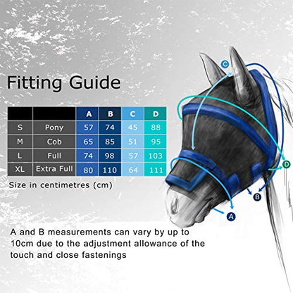 Harrison Howard Maskology Horse Fly Mask, 2-in-1 Fly Mask 80% UV Blockage - color: Black, size: Full (Large)