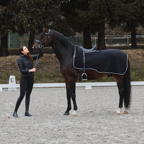 Horze Kiel Riding Blanket with Fleece - Black - 69 in - color: Black, size: 69 in