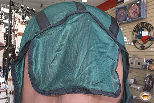HILASON Horse Fly Sheet Breathable Mesh UV Protection Mosquito Bug Summer - color: Hunter Green With Black, size: 81 In