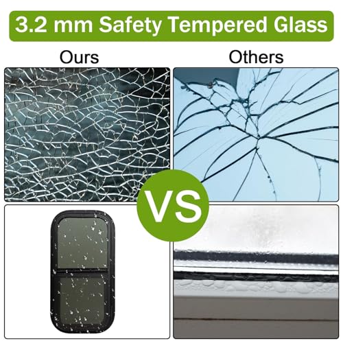 RV Window 12"W x 24"H Vertical Sliding Replacement Glass &Trim Ring Set - size: 12" W x 24" H, style: Vertical