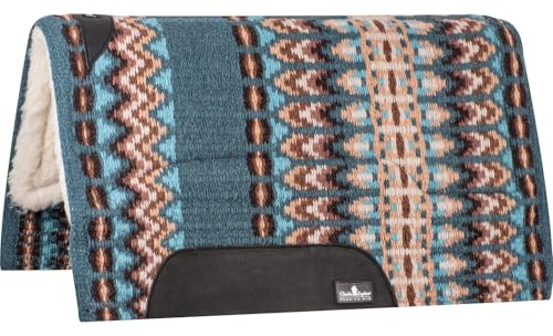 Classic Equine SensorFlex Blanket Top Straight Pad, 1-inch, Peacock-Coffee, 34 x 38