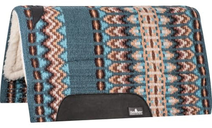 Classic Equine SensorFlex Blanket Top Straight Pad, 1-inch, Peacock-Coffee, 34 x 38