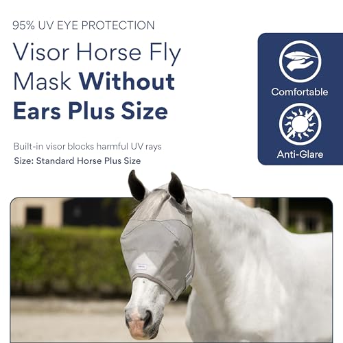 Warmblood Fly Mask Without Ears, UV Protection, Oversize