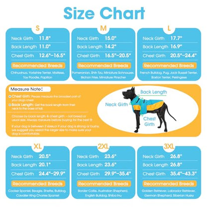 QBLEEV Warm Dog Jacket, Waterproof Dog Winter Coat with Harness - color: Lake-Blue, size: Large
