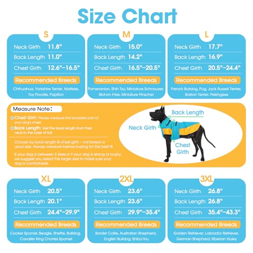 QBLEEV Warm Dog Jacket, Waterproof Dog Winter Coat with Harness - color: Lake-Blue, size: Medium