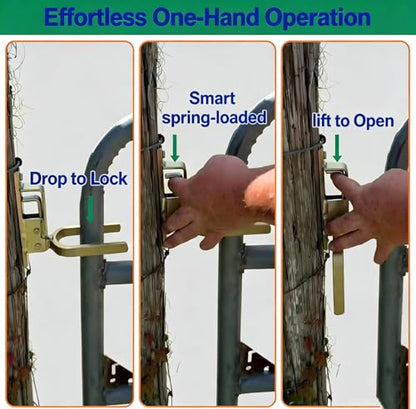 Instant Locking Gate Latch Heavy-Duty One-Hand Gate Latch with Screwdriver and 2 Screws for Farm, Ranch & Backyard Door, Automatic Spring Lock, Rust-Resistant Steel, Easy Install (1 Pcs) - color: 1 Pcs