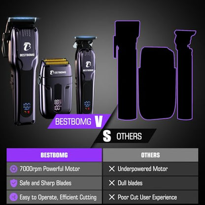BESTBOMG® Hair Clippers for Men, Clipper, Trimmer & Shaver Set, BS-808C - color: Blue