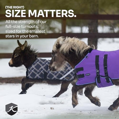 Kensington Mini Horse Turnout Blanket with Belly Band - (80g Fill) Lightweight - 1200D Ripstop - Waterproof, Breathable - Winter Protection for Miniatures 80G 54" (Navy)