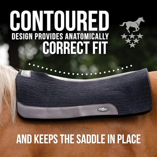 Professional's Choice 100% Steam-Pressed Wool Felt Western Saddle Pad - color: Black, size: 31" x 32" x 3/4"