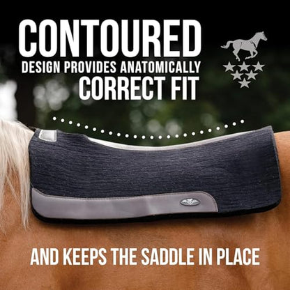 Professional's Choice 100% Steam-Pressed Wool Felt Western Saddle Pad - color: Black, size: 31" x 32" x 1"