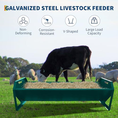 Garvee Livestock Feeder, 45.13" Hay Feeder for 10 Sheep Once - color: Dark Green