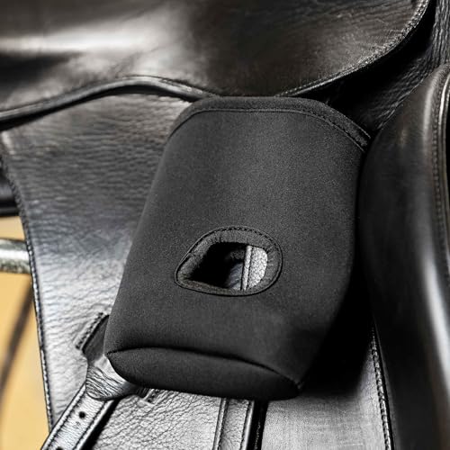 Horze Soft Neoprene 6.3" x 8" Stirrup Covers | Protect Your Saddle - Black - One Size