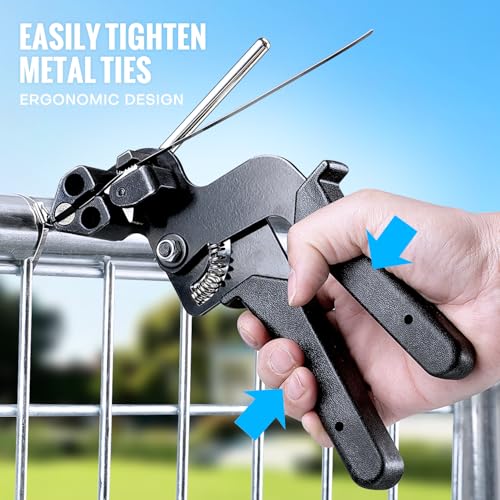 Stainless Steel Cable Tie Gun Kit + 200 Pcs Metal Zip Ties