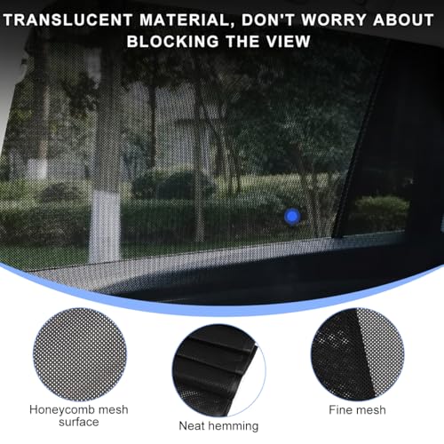 2PCS Car Window Shade, 18.9"×31.1" Magnetic Auto Rear Side Window Cling Sunshade, Car Window Screen for Sun, Glare and UV Rays Protection, Vehicle Sun Shades for Baby - color: 18.9"×31.1"Rear