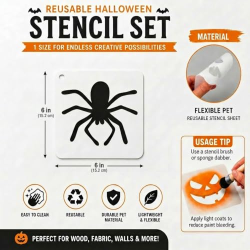 25 Halloween Face Stencils for Pumpkin Masks, Treat Bags, and Party Crafts - color: Halloween