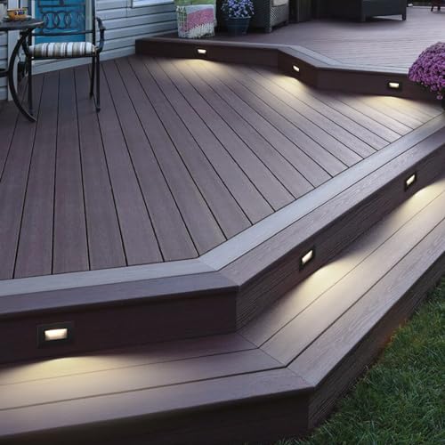 LEONLITE 6-Pack 5CCT 120V LED Step Lights, Horizontal, Black - color: Black, size: 4.72 Inch