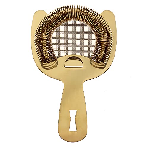 Barfly Fine Mesh Spring Strainer, Gold Plated - color: Gold