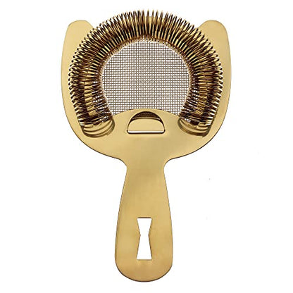 Barfly Fine Mesh Spring Strainer, Gold Plated - color: Gold