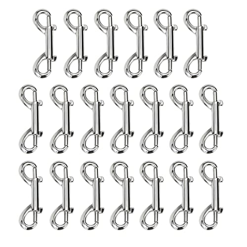 Metal Double Ended Bolt Snap Trigger Chain Diving Clips for Water Bucket Pet Feed Bucket Agricultural Equine Home Dog Leash Garage Use (2-3/4" (7cm), 20 Pack) - color: 20 Pack, size: 2-3/4" (7cm)