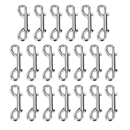 Metal Double Ended Bolt Snap Trigger Chain Diving Clips for Water Bucket Pet Feed Bucket Agricultural Equine Home Dog Leash Garage Use (2-3/4" (7cm), 20 Pack) - color: 20 Pack, size: 2-3/4" (7cm)