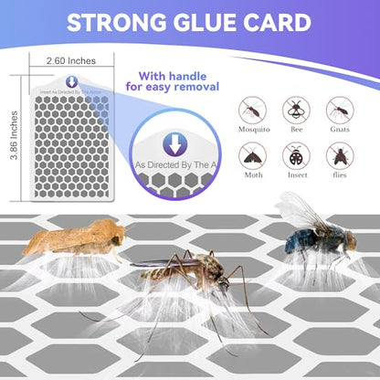 Qualirey 25 Pack Flying Insect Trap Refill Compatible with LiBa/PIMAG/Onsinn/Fly Trap Indoor, Sticky Glue Cards, Bug Catcher Refills, Glue Boards Refill for Insect Bug Mosquito Gnat Fruit Flies