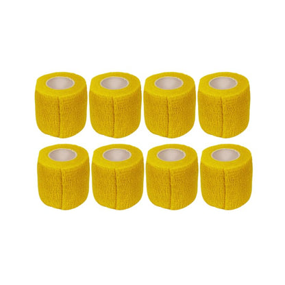 2" Cohesive Flexible Bandage Wrap – Yellow - Pack of 8 - color: Yellow