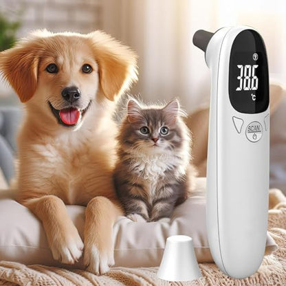 Non Contact Pet Temperature Reader Infrared Pet Health Scanner Quick Check Tool for Cat and Dog Portable Gauge Instant Thermograph for Livestocks Pigs Dogs Cattle Health Cats Indoor Horse